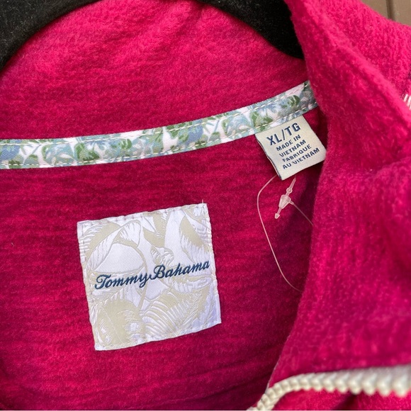 Tommy Bahama Fuchsia 1/4-Zip Fleece Pullover XL - Picture 9 of 11